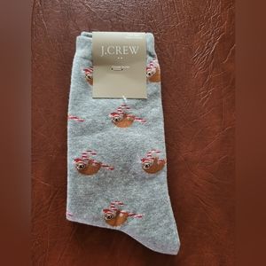 J.Crew Holiday Sloth Women's Trouser Socks, New With Tags